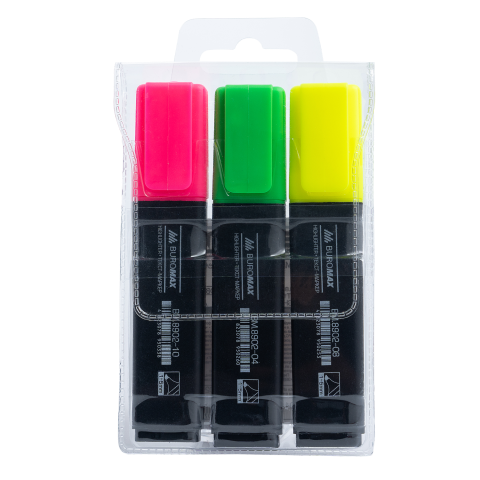 Набір BUROMAX із 3-х текстових-маркерів (BM.8902-93), різнокольорові